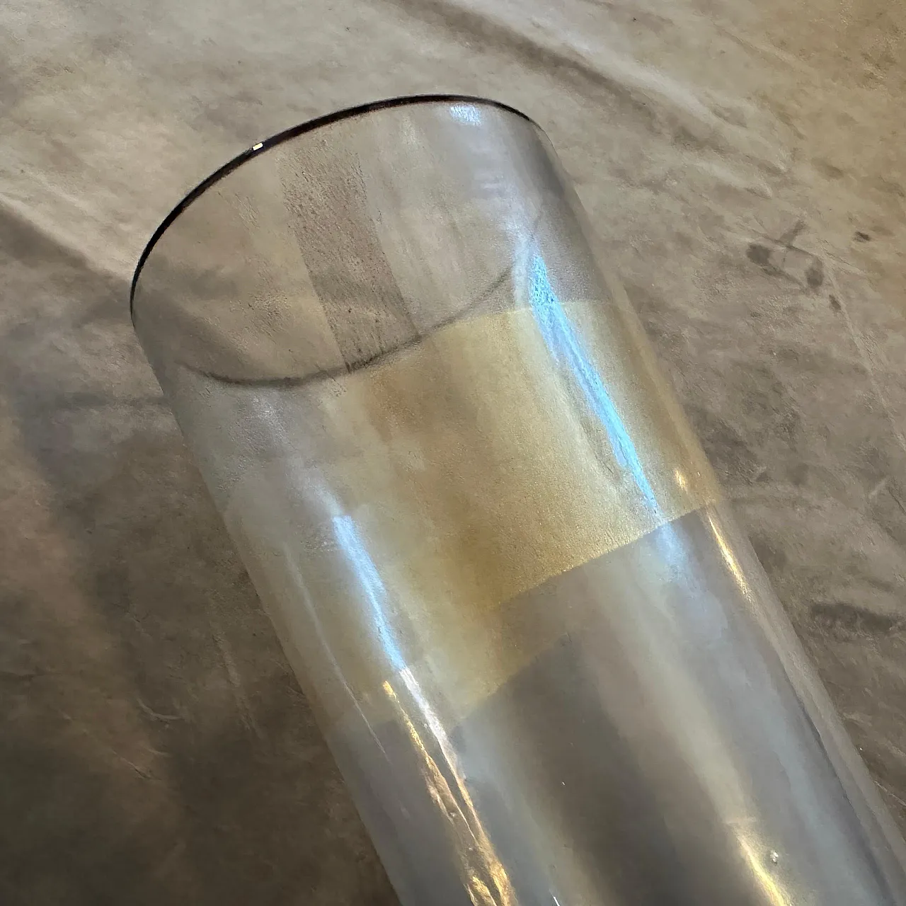 Vaso moderno in vetro trasparente nero e oro di Murano, anni '70 8