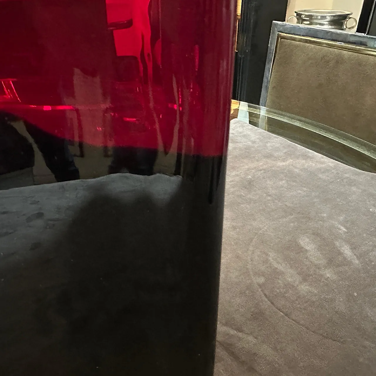 Modern red and black Murano glass vase by Carlo Moretti, 1980s 14