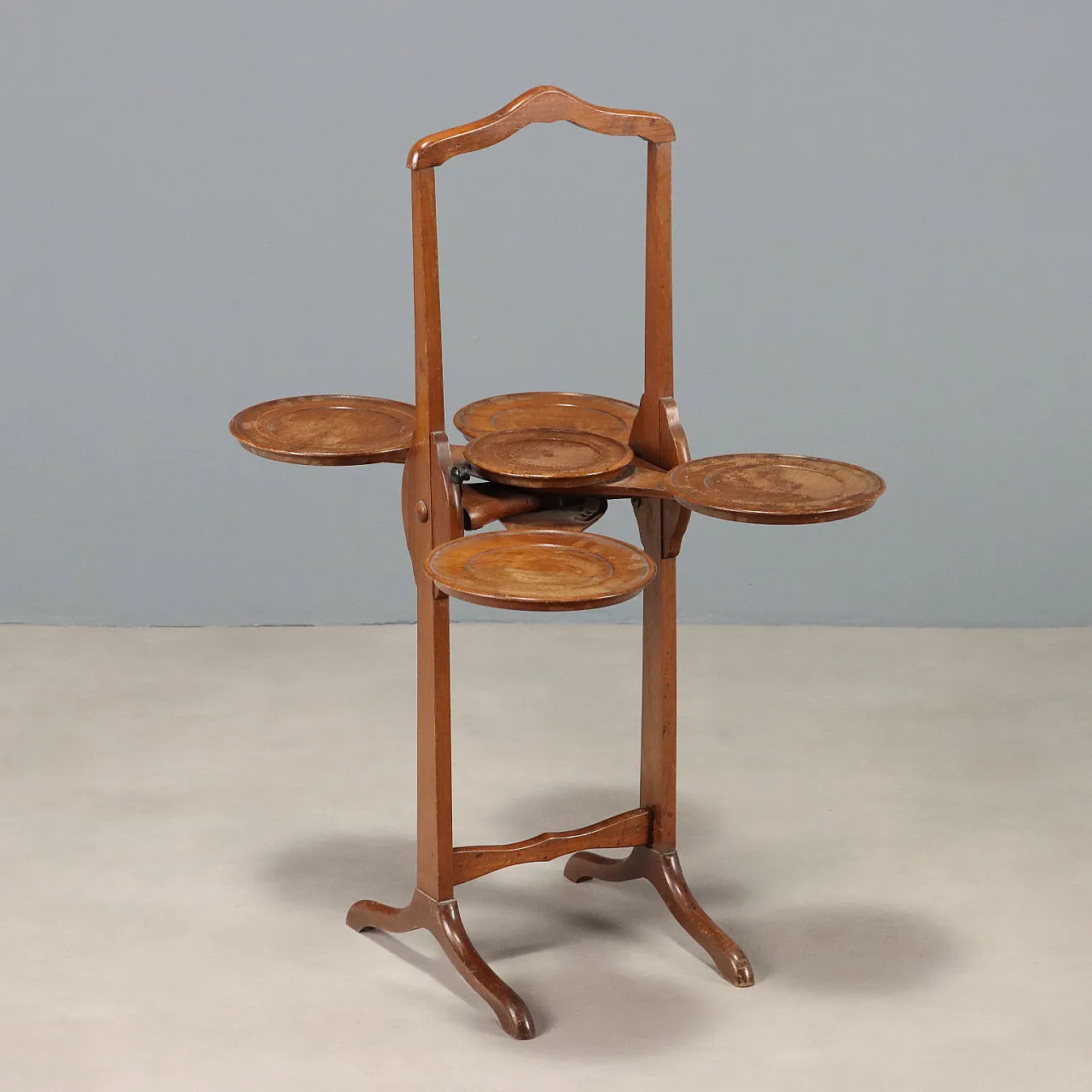 Walnut valet table with trays, 19th century 1
