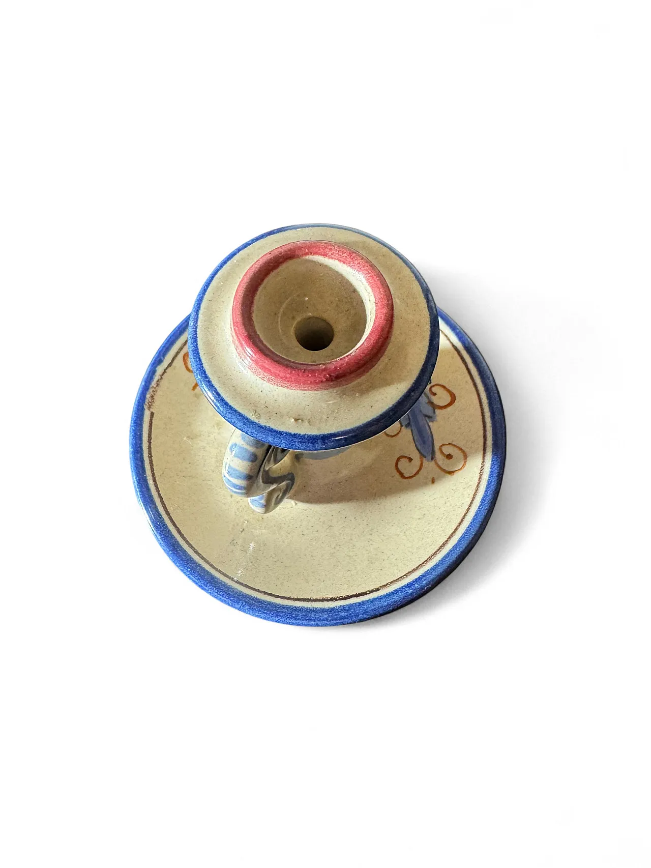Italian artistic ceramic candle holder FC Deruta 1