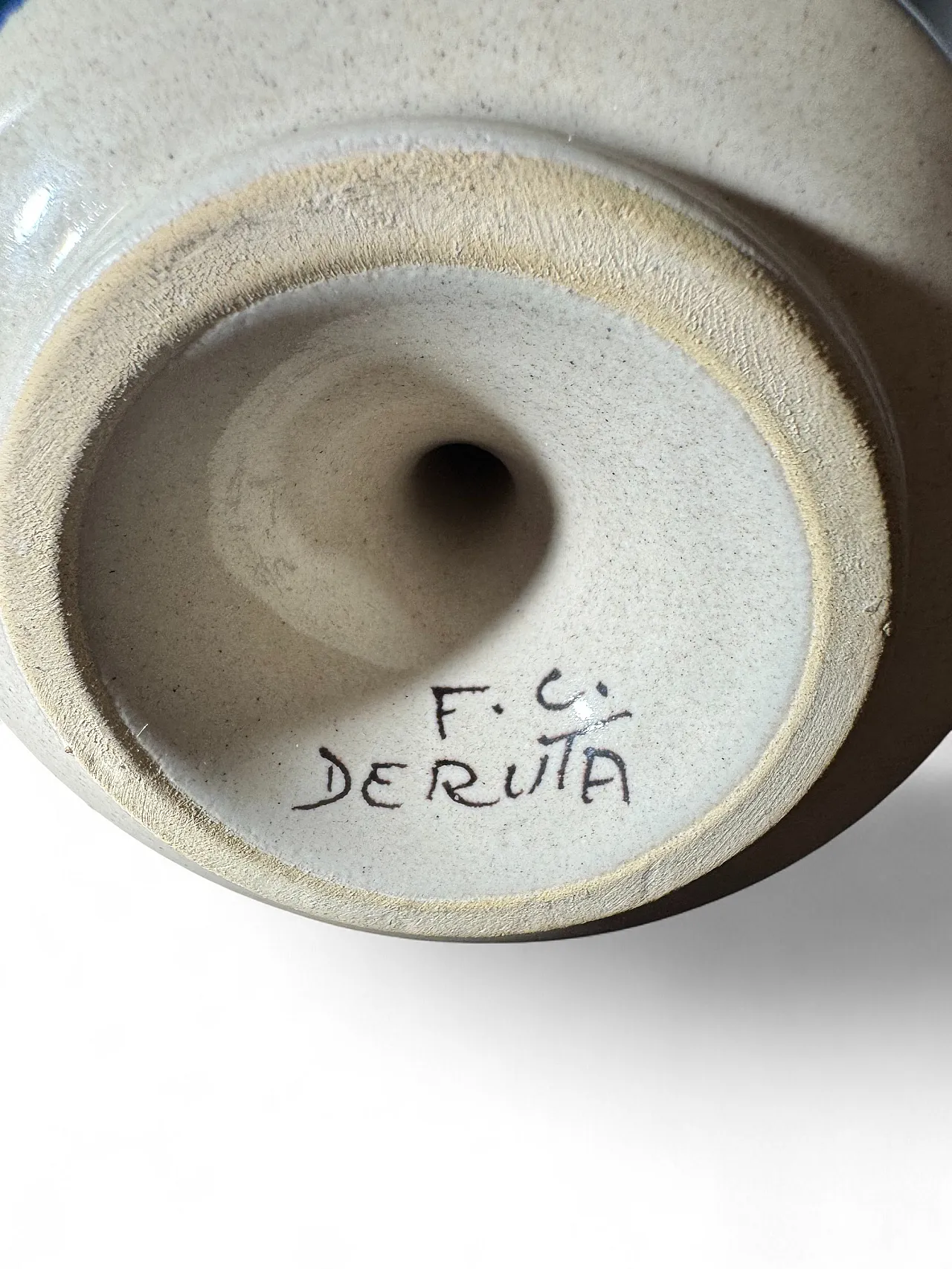 Italian artistic ceramic candle holder FC Deruta 2