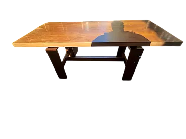 Model 611 walnut dining table by Silvio Coppola for Bernini, 1980s