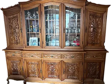 Baroque style solid walnut sideboard, 1980s