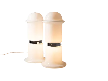 Lampada da terra in vetro pieno di Karel Volf, fine '900