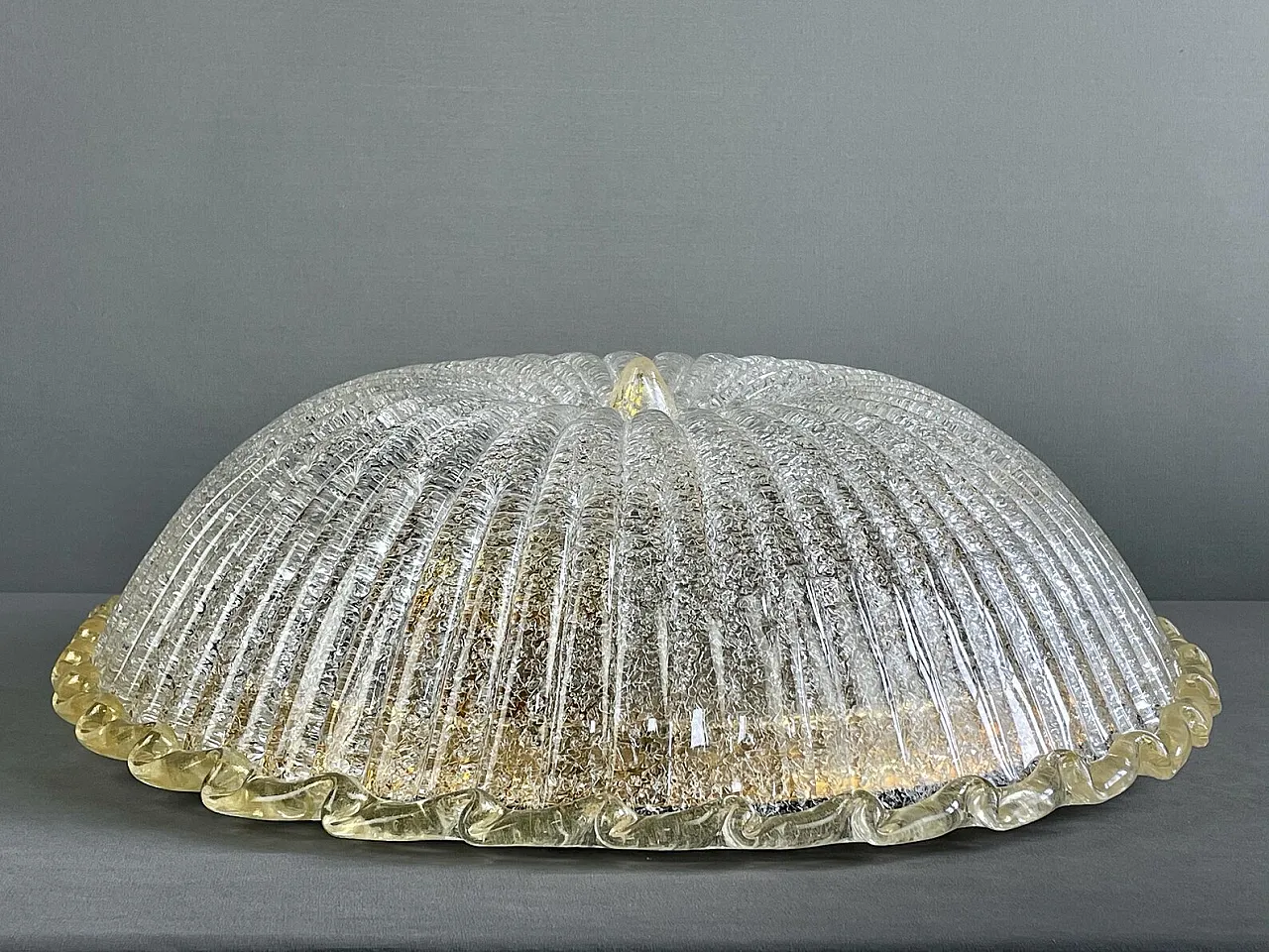 Plafoniera XL in vetro artistico di Murano, anni '90 1