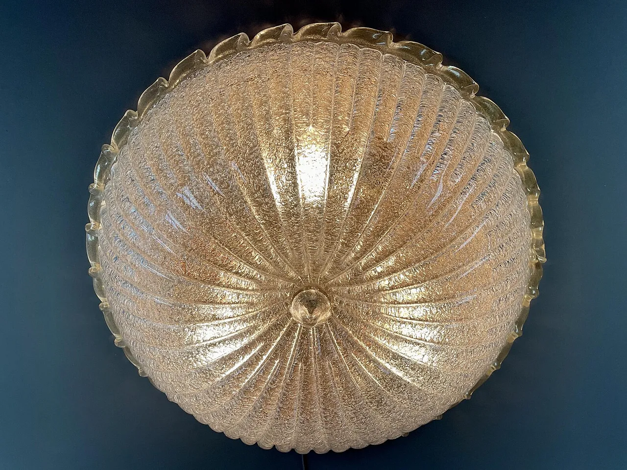 Plafoniera XL in vetro artistico di Murano, anni '90 4