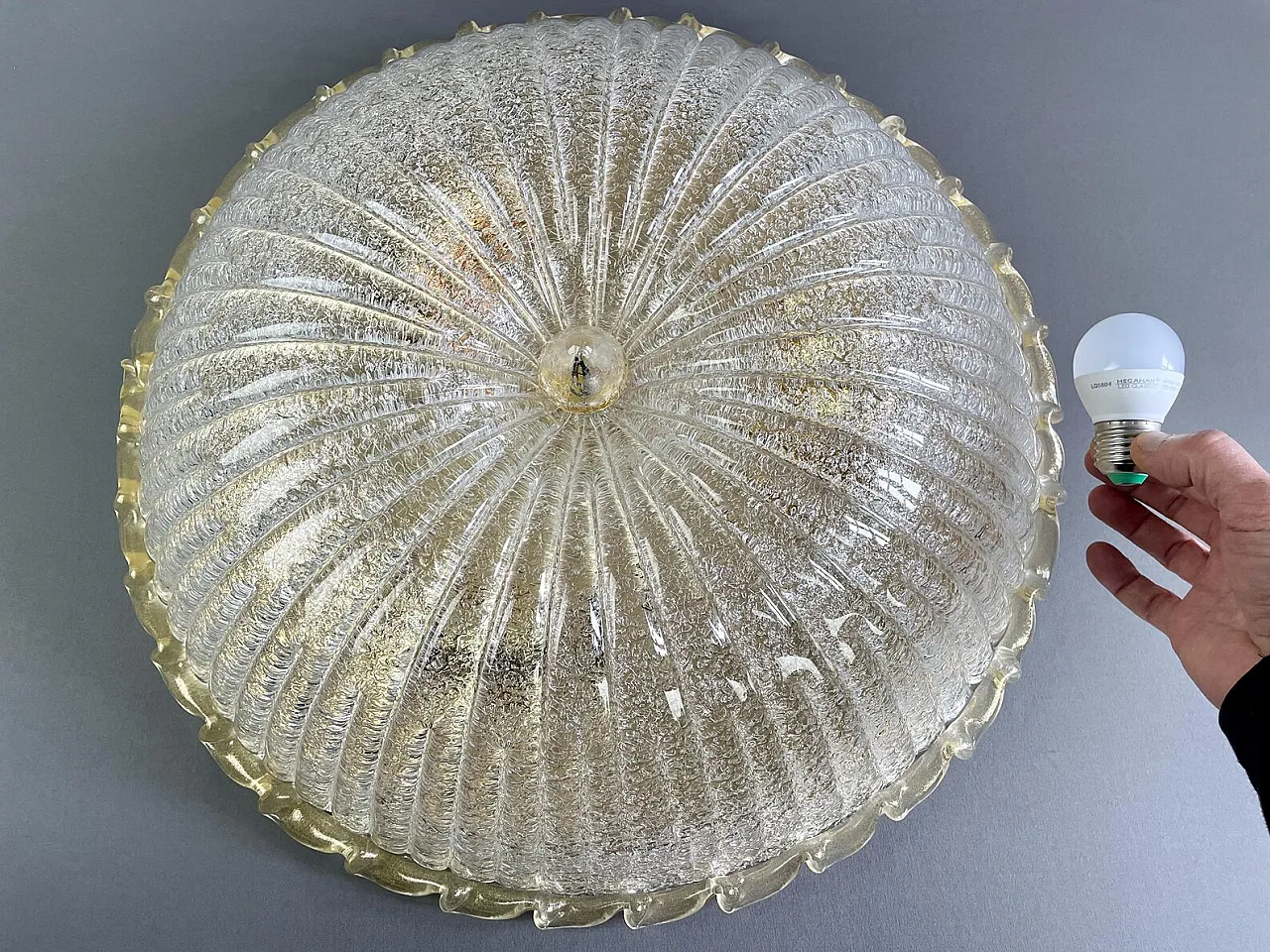 Plafoniera XL in vetro artistico di Murano, anni '90 6