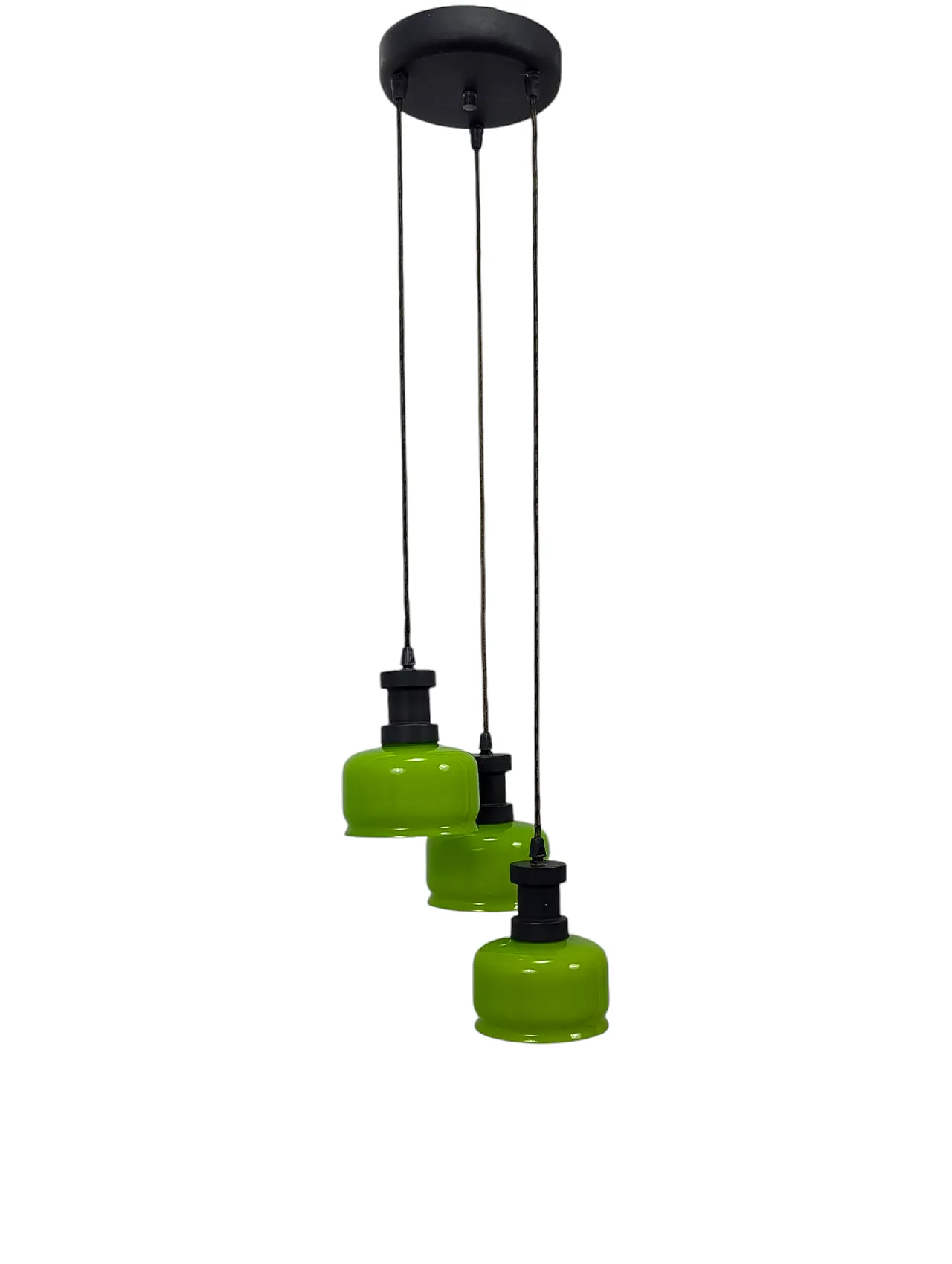 Suspension lamp with green cups from the 1960s 1