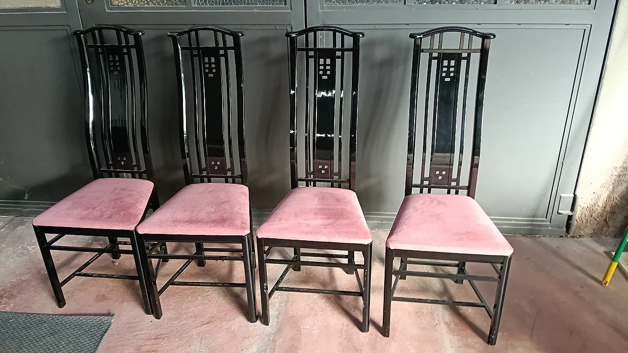 4 chairs by Giorgetti Meda, 80s 1