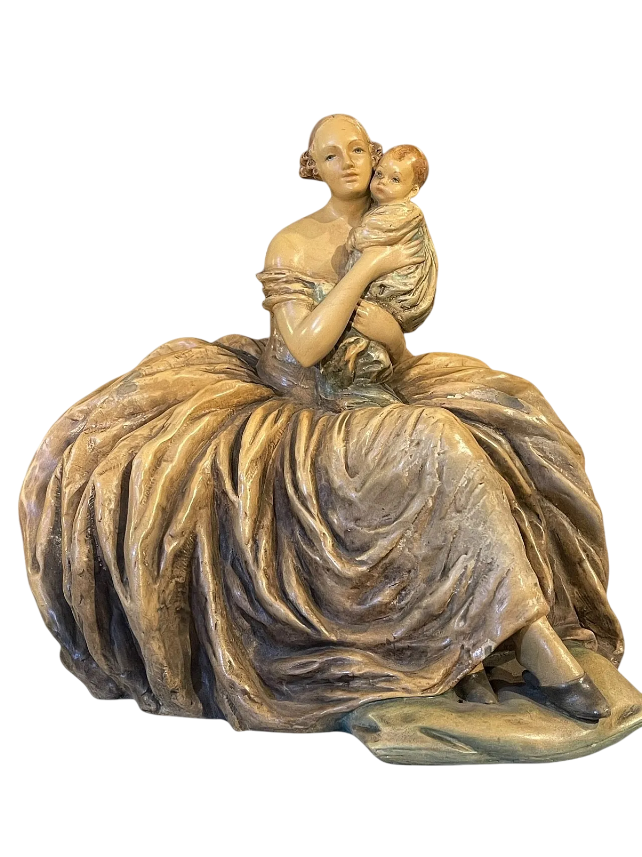 Mother with child by Guido Cacciapuoti in ceramic, 20th century 8