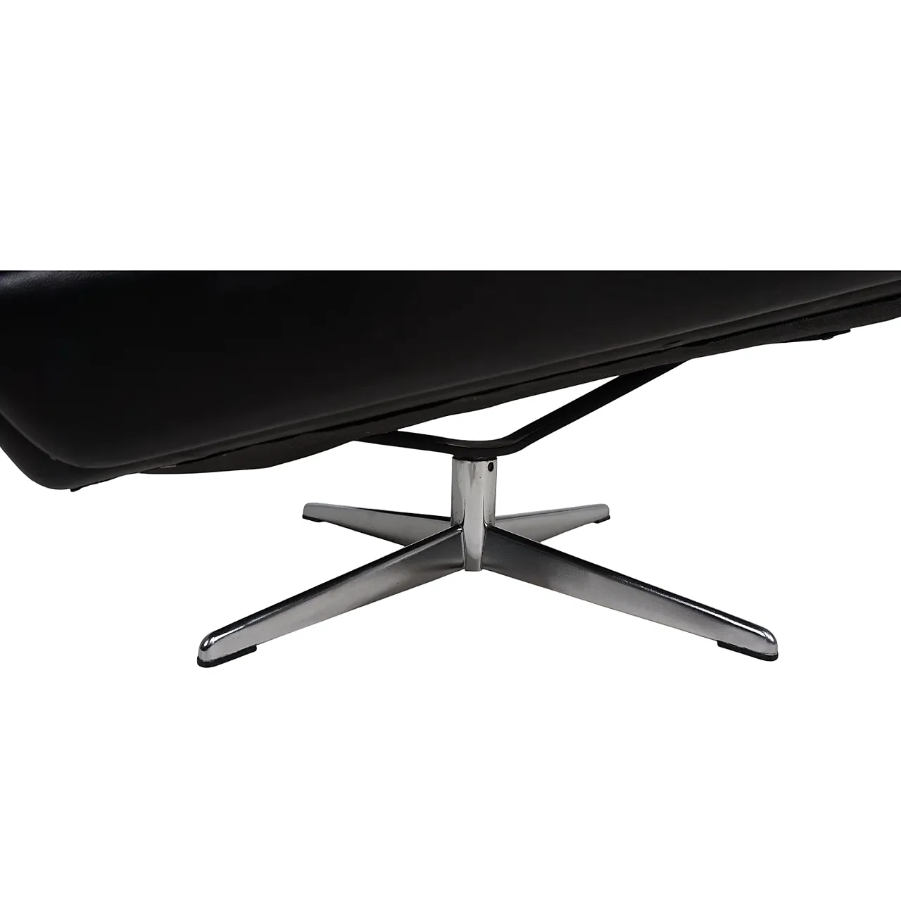 Poltrona lounge in pelle nera Carl Straub, anni '60 9