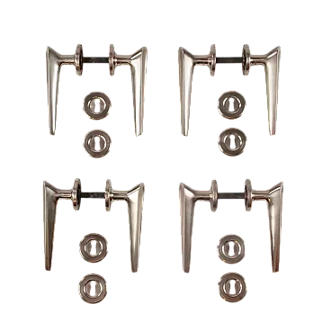 4 Maniglie in ottone stile Gio Ponti, anni '60