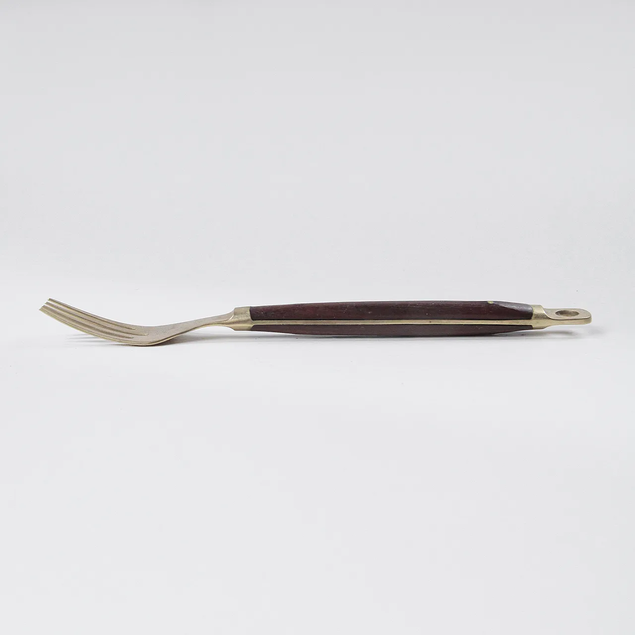 Servizio di posate  in ottone e palissandro di Carl Cohr, anni '60 3