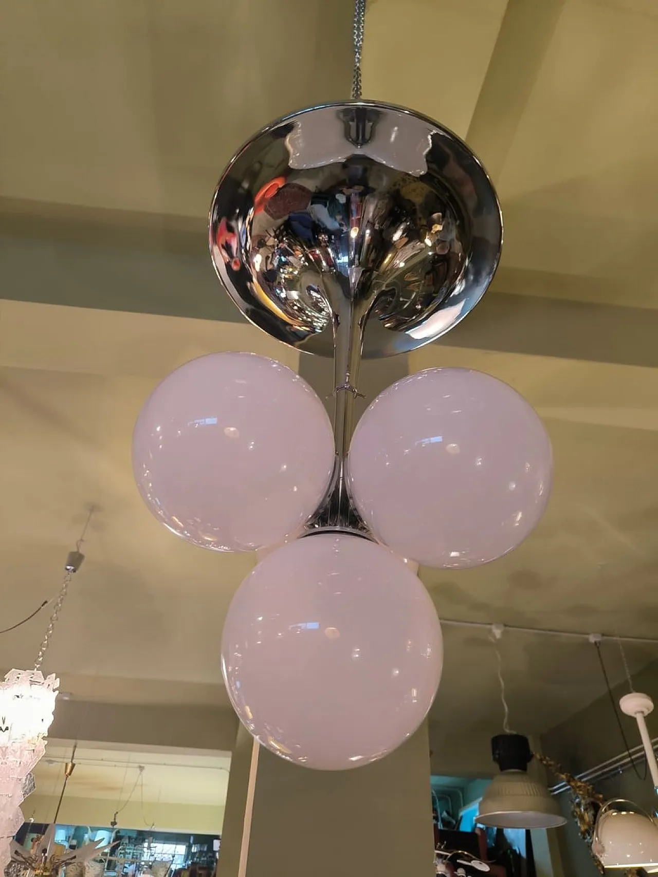 Lampada da soffitto Space Age con sfere, anni '70 1