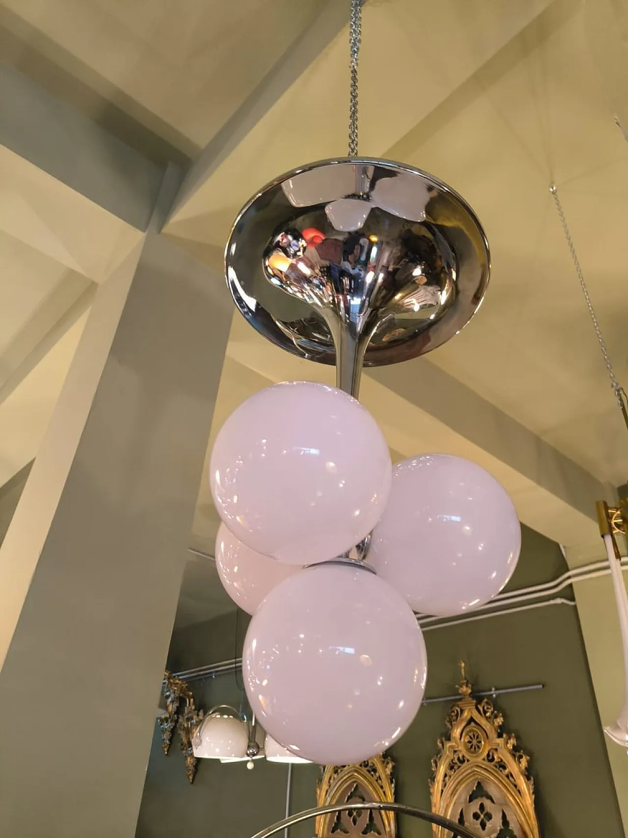 Lampada da soffitto Space Age con sfere, anni '70 3