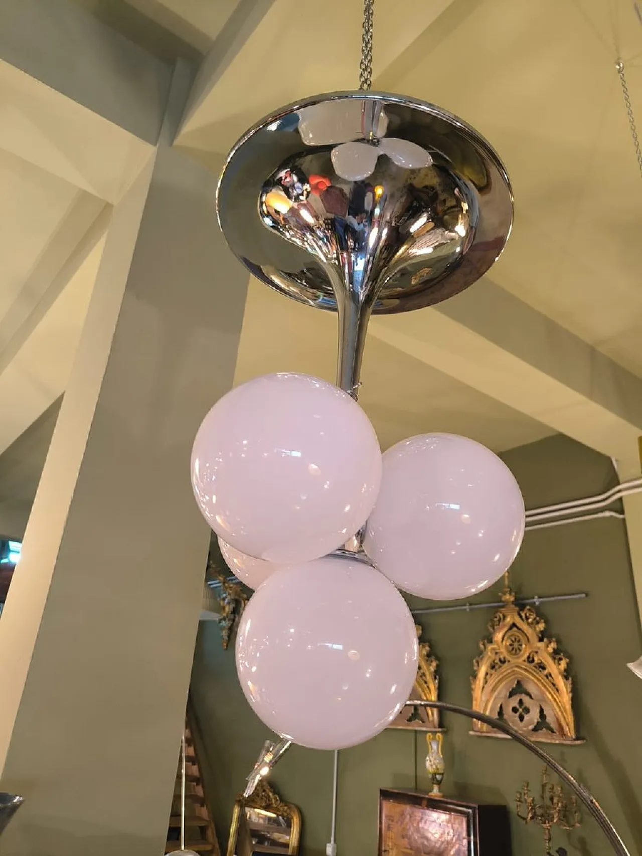 Lampada da soffitto Space Age con sfere, anni '70 4