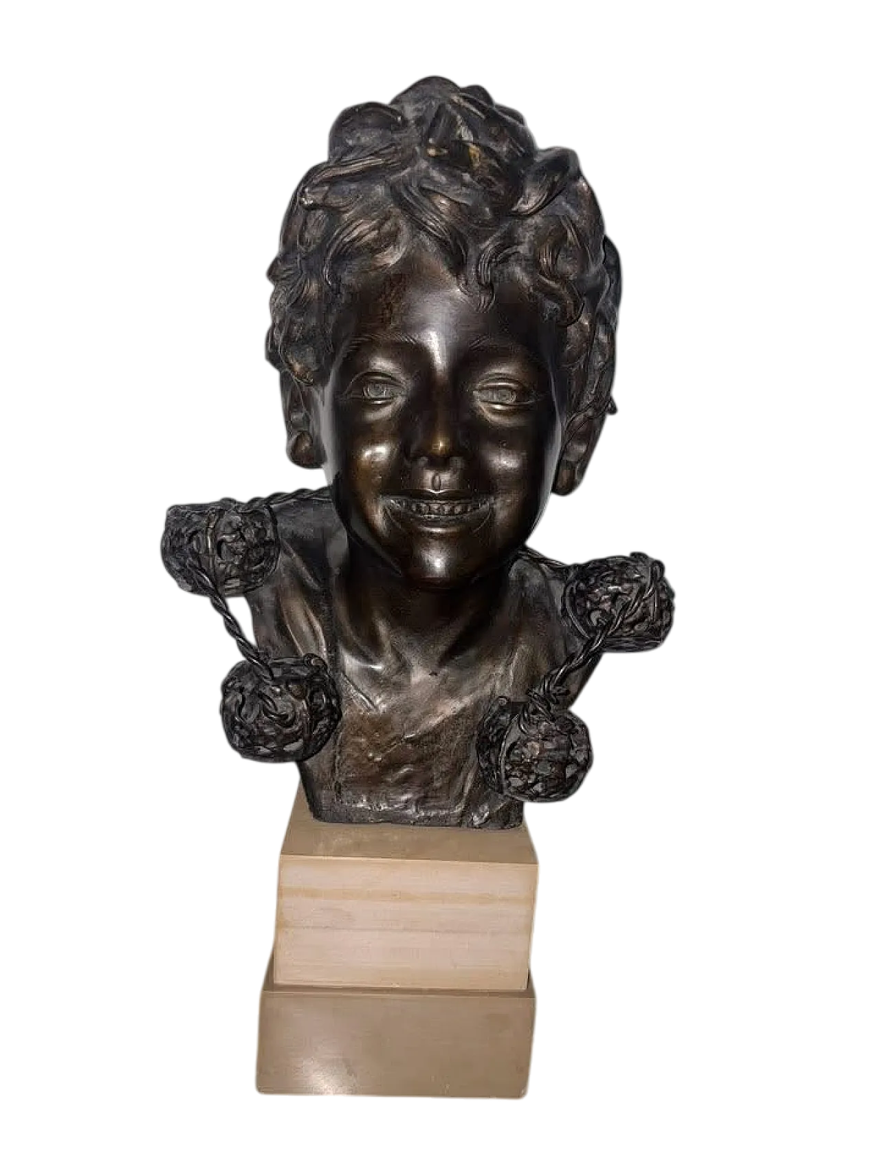 Busto napoletano in bronzo Scugnizzo di De Martino, 70s 8