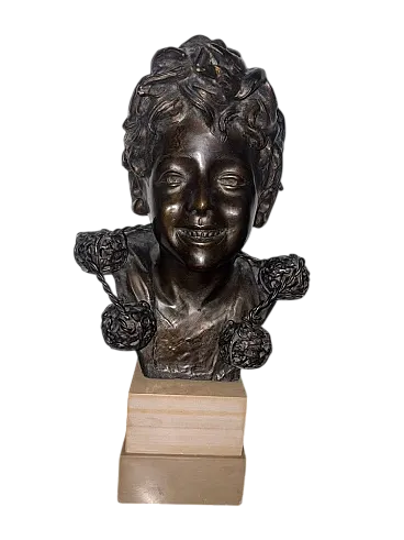 Busto napoletano in bronzo Scugnizzo di De Martino, 70s