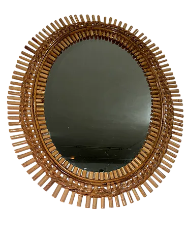 Wicker mirror, 60s