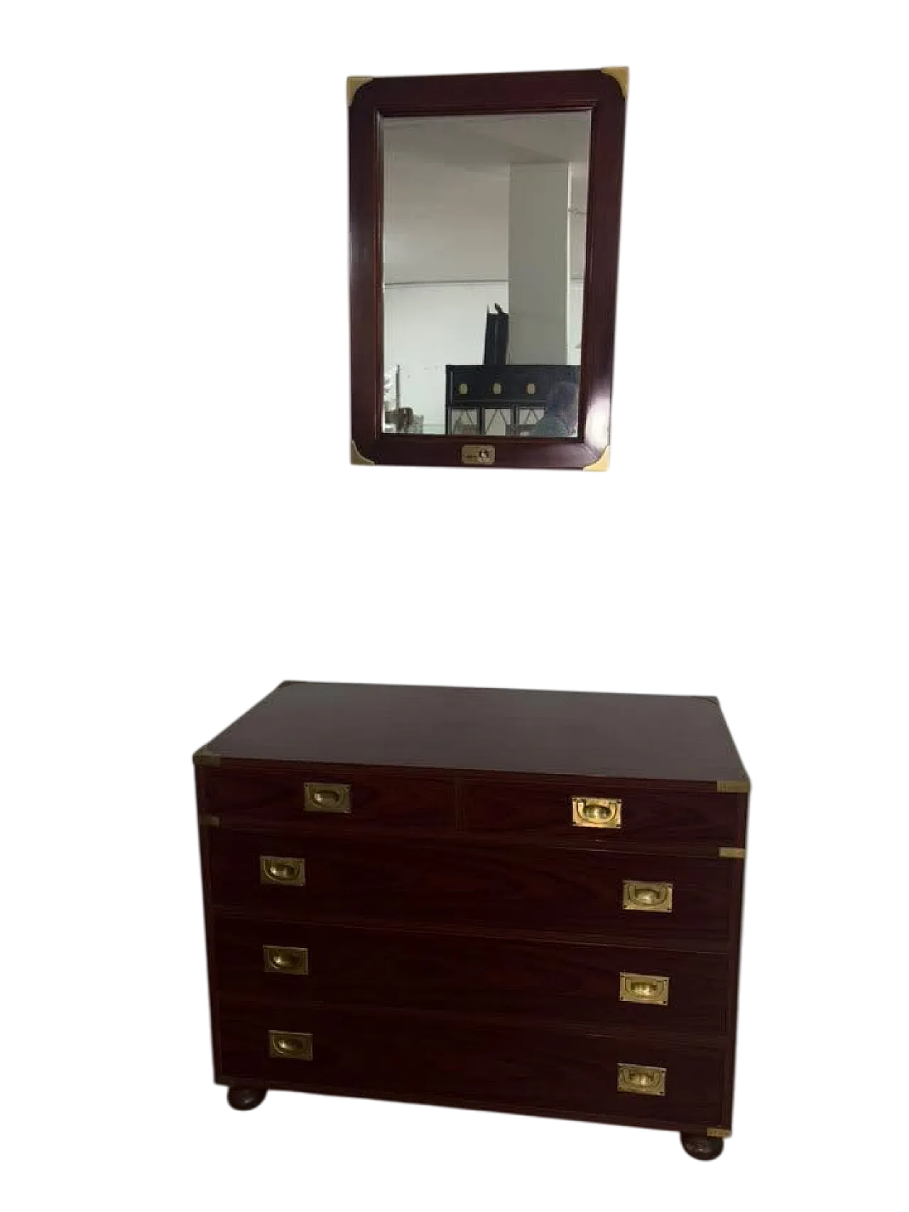 Comò con specchio vecchia marina, anni '60 11