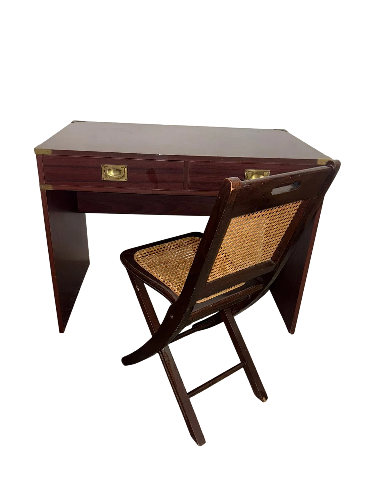 Desk with old navy chair, 60s 9