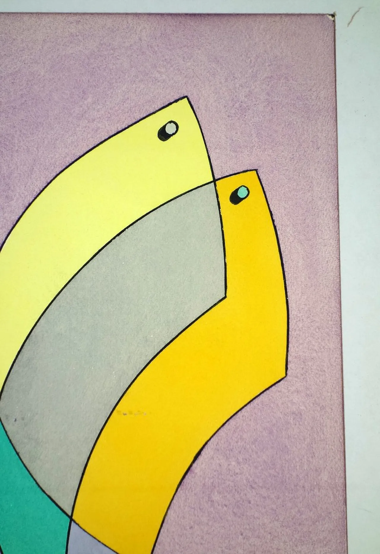 Vittorio Brevi, composizione astratta, opera su carta, anni '70 3