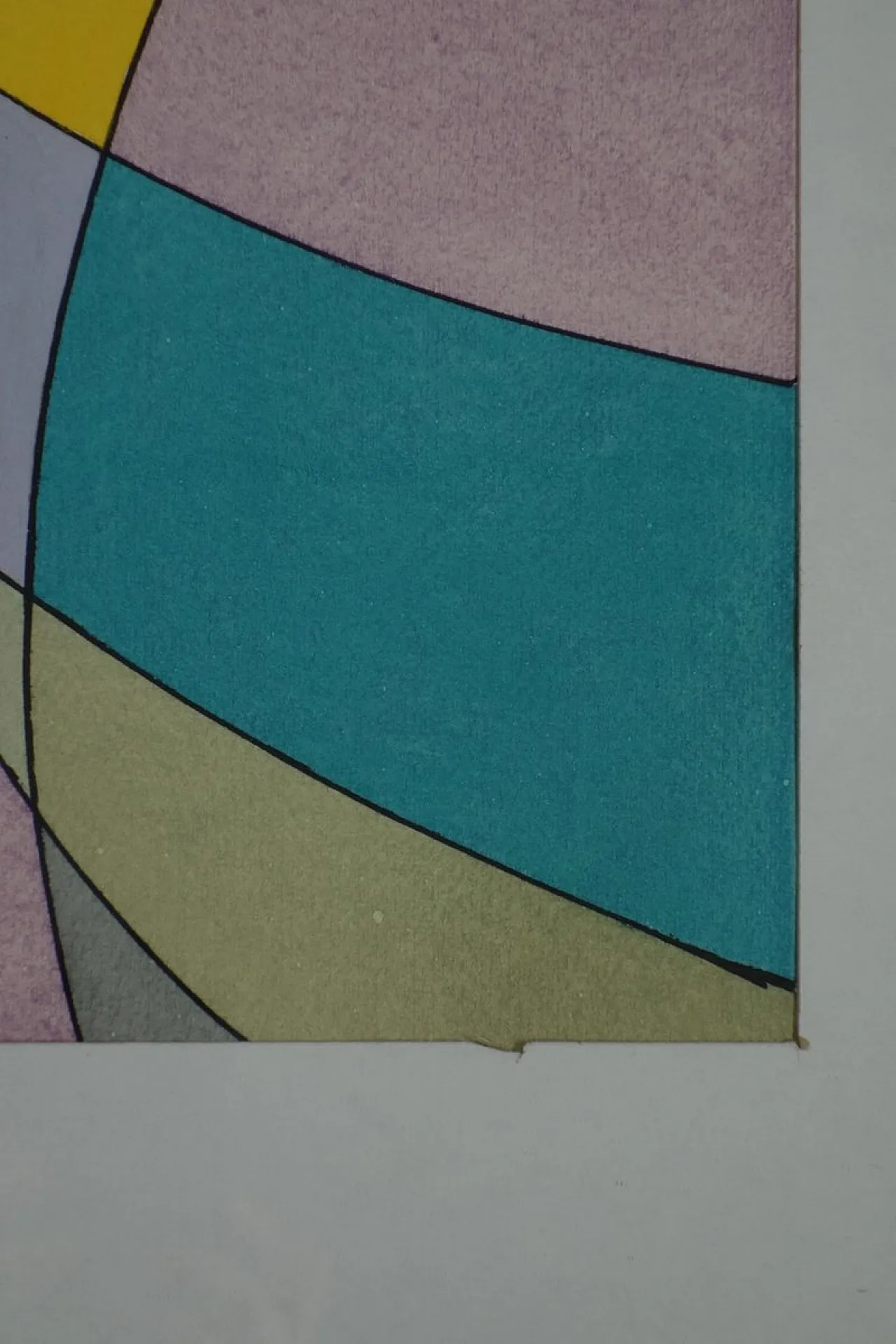 Vittorio Brevi, composizione astratta, opera su carta, anni '70 5