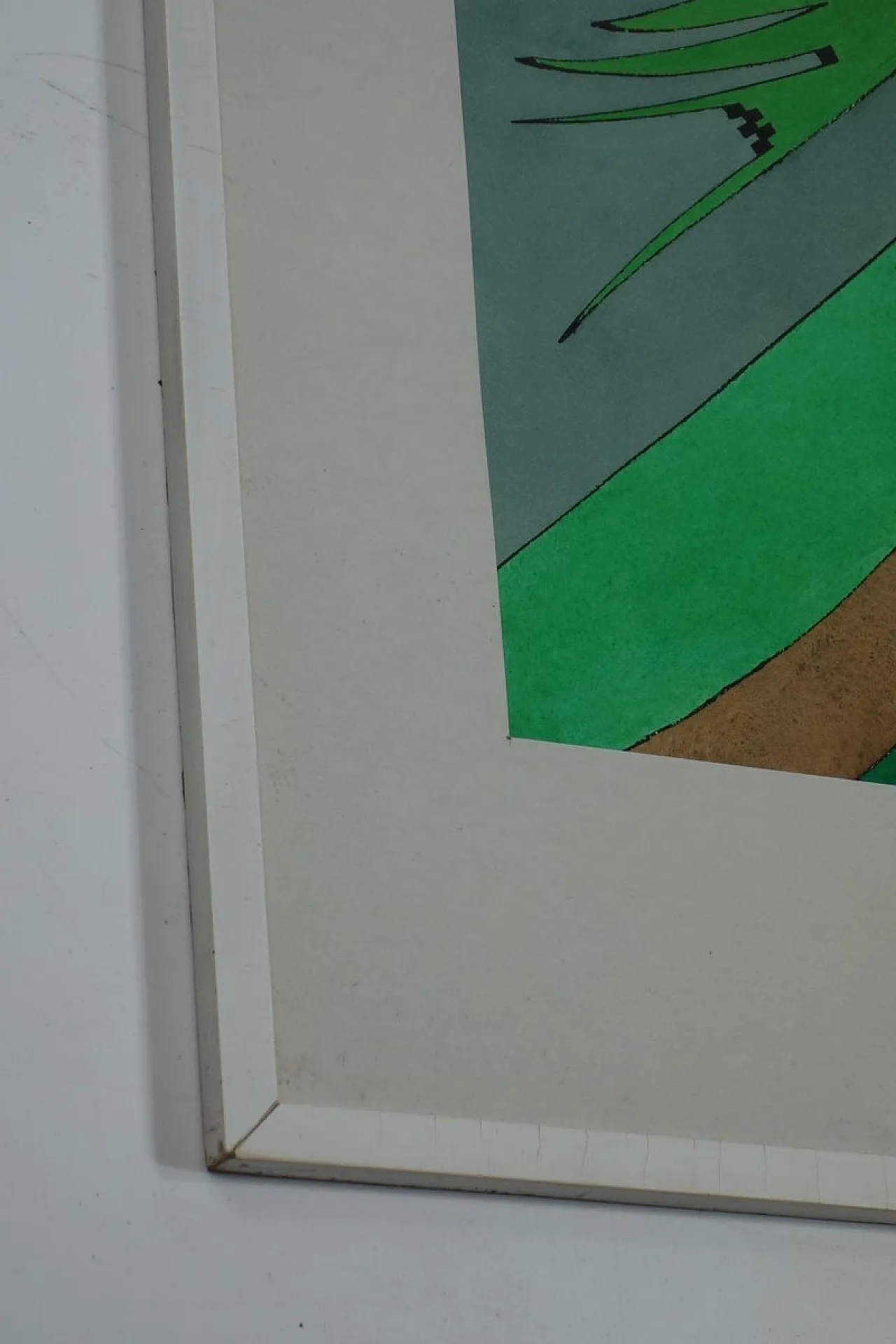 Vittorio Bravi, Composizione, opera su carta con cornice, anni '70 8