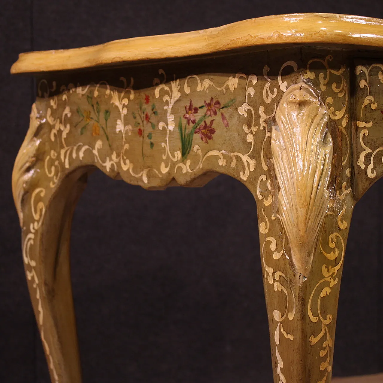 Scrittoio francese laccato e dipinto, '900 7