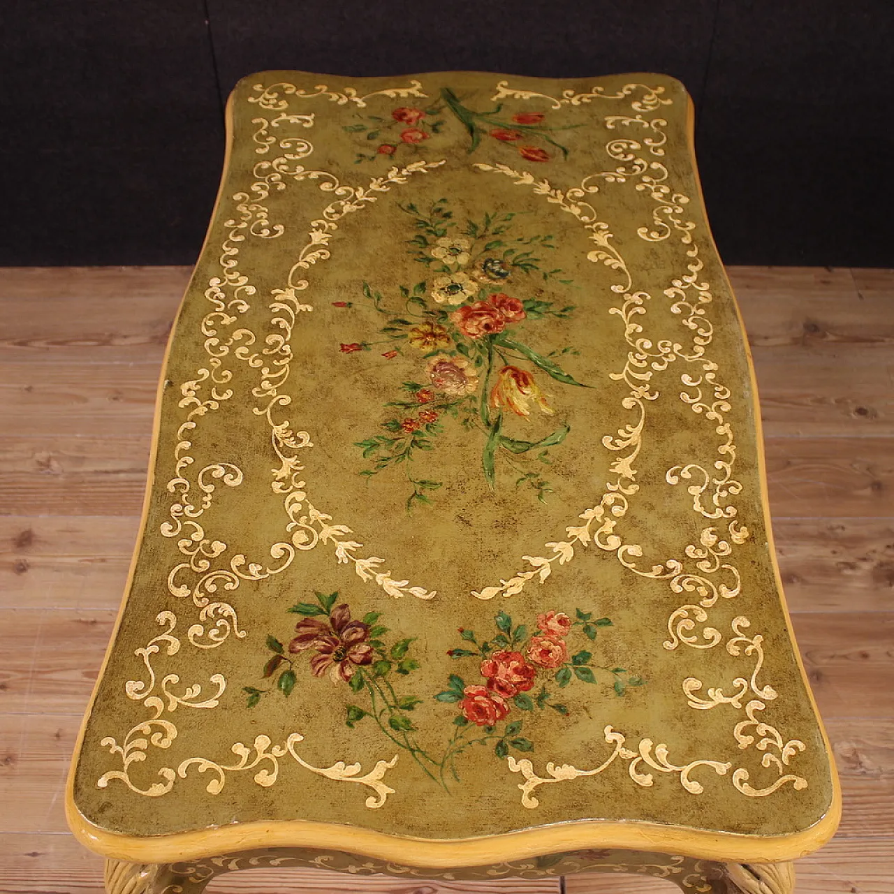 Scrittoio francese laccato e dipinto, '900 9