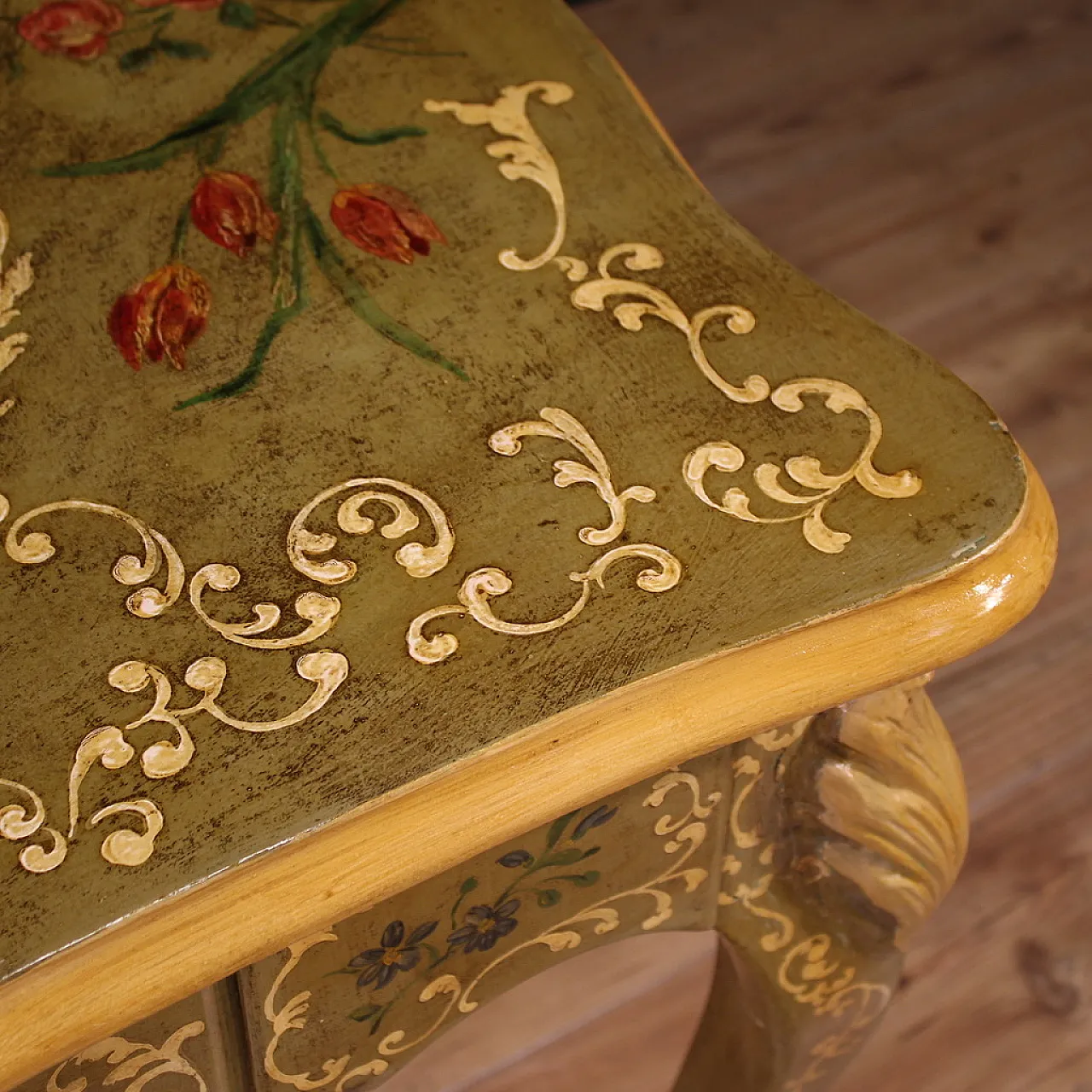 Scrittoio francese laccato e dipinto, '900 11