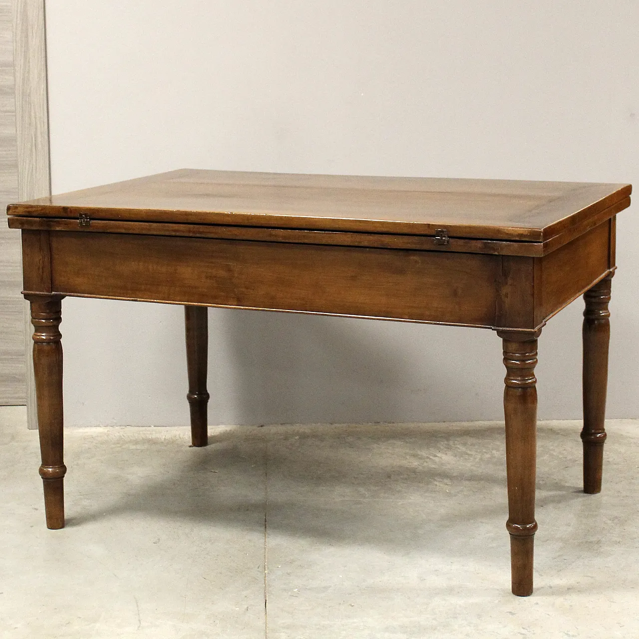 Tavolo a libro Carlo X in noce '800 Italia 5