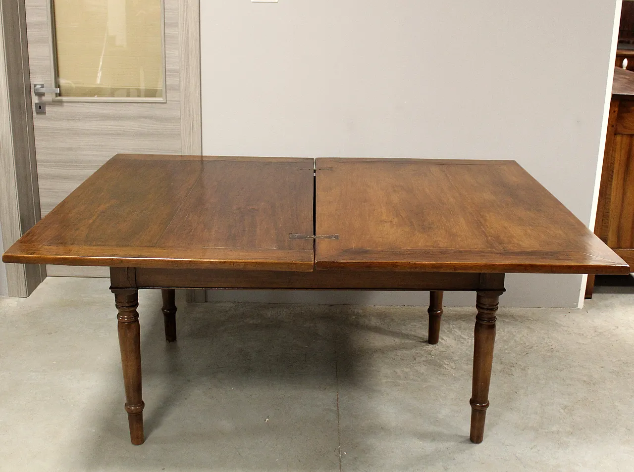 Tavolo a libro Carlo X in noce '800 Italia 8