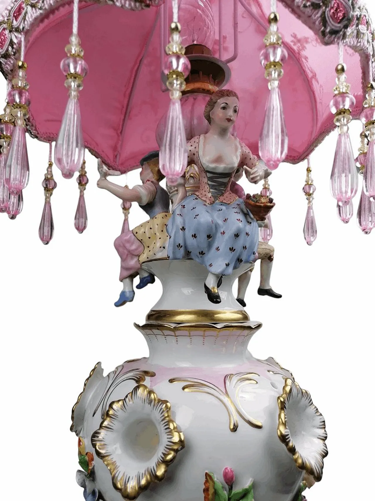 Lampada da tavolo in ceramica di Meissen, XIX secolo 2