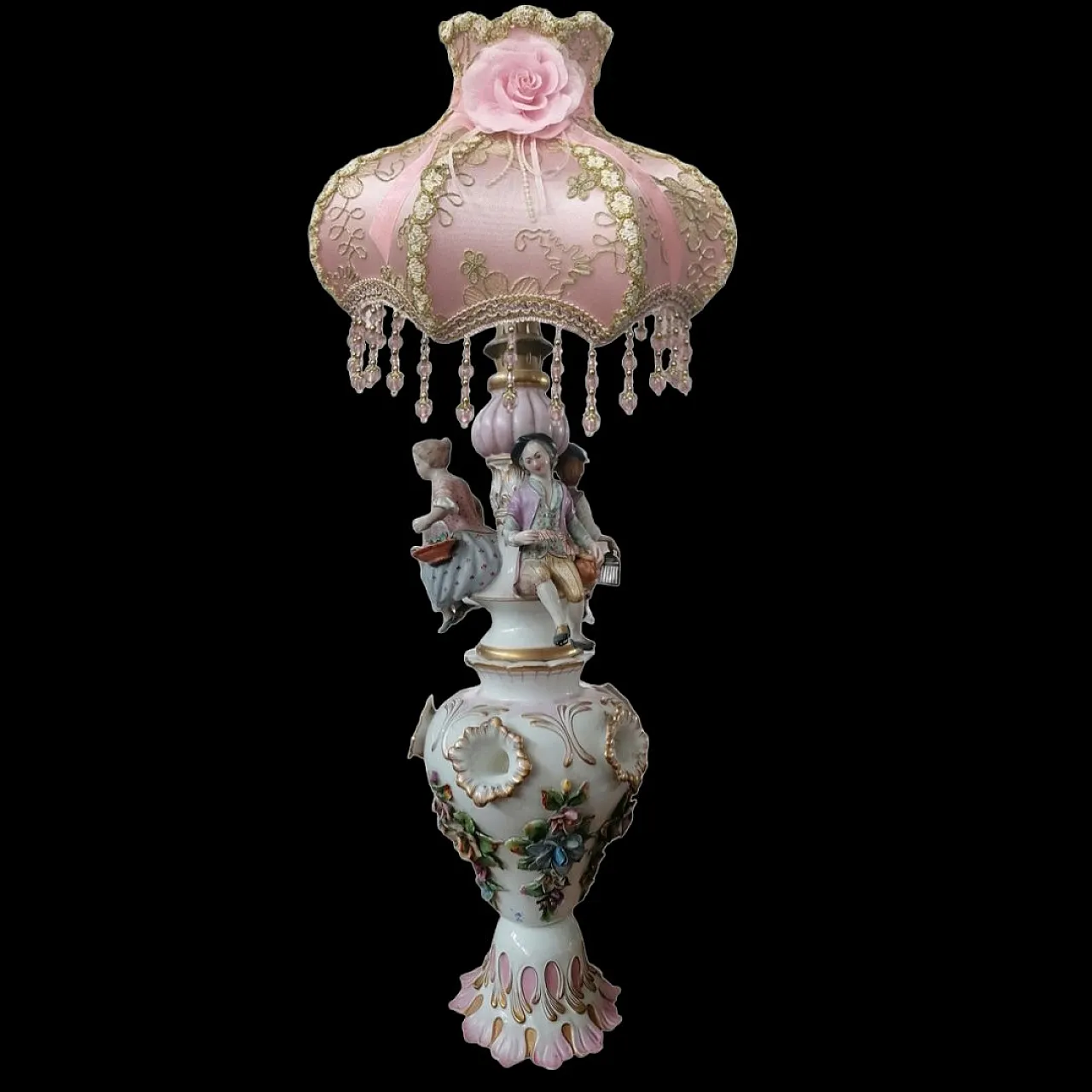 Lampada da tavolo in ceramica di Meissen, XIX secolo 12