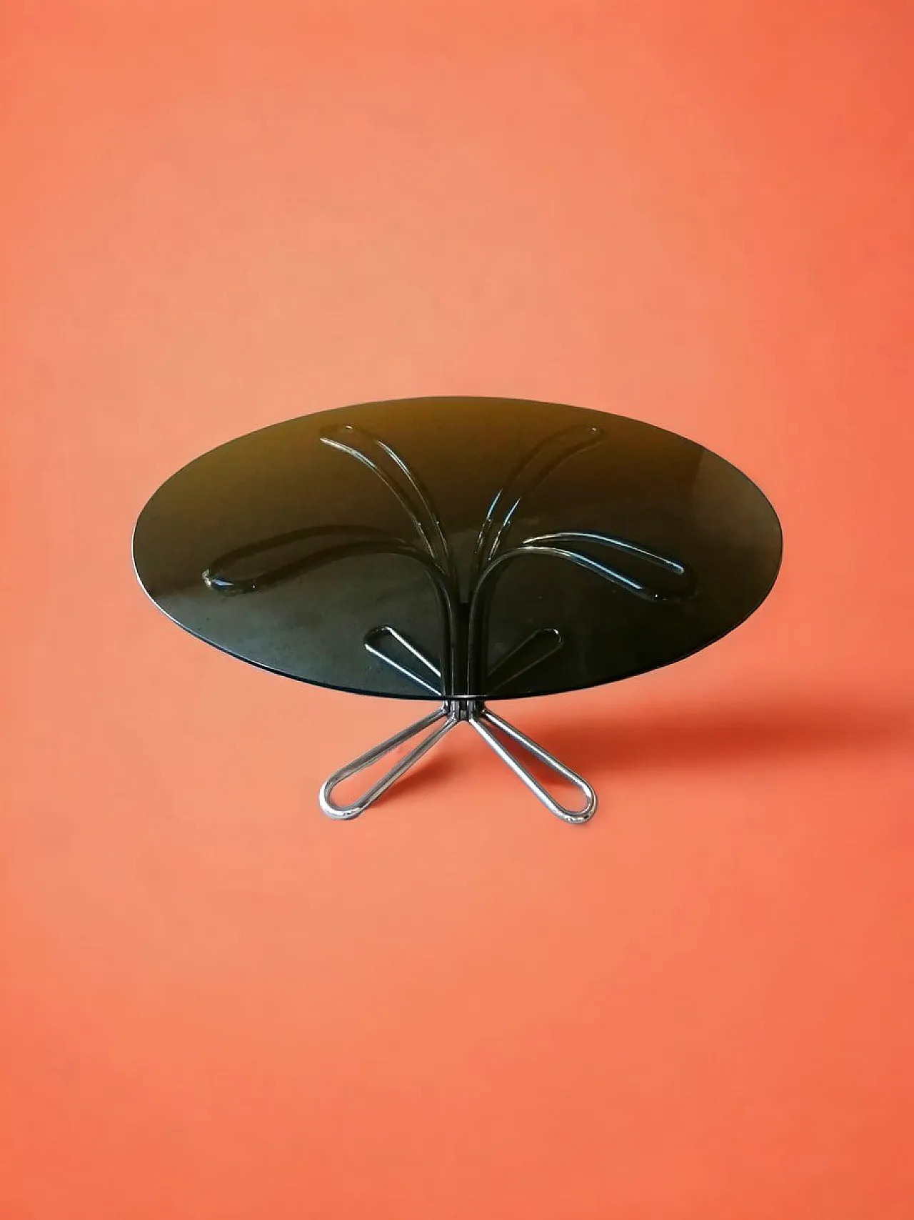 Tavolo e sedie in acciaio con ripiano in vetro di Giotto Stoppino, anni '70, set di 5 3