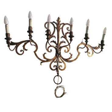 Applique antica in ferro battuto, 1890 circa