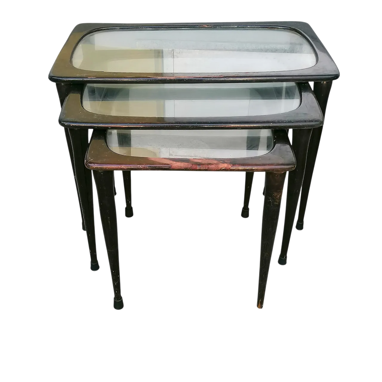 3 Tavolini impilabili stile Ico Parisi, anni '50 8