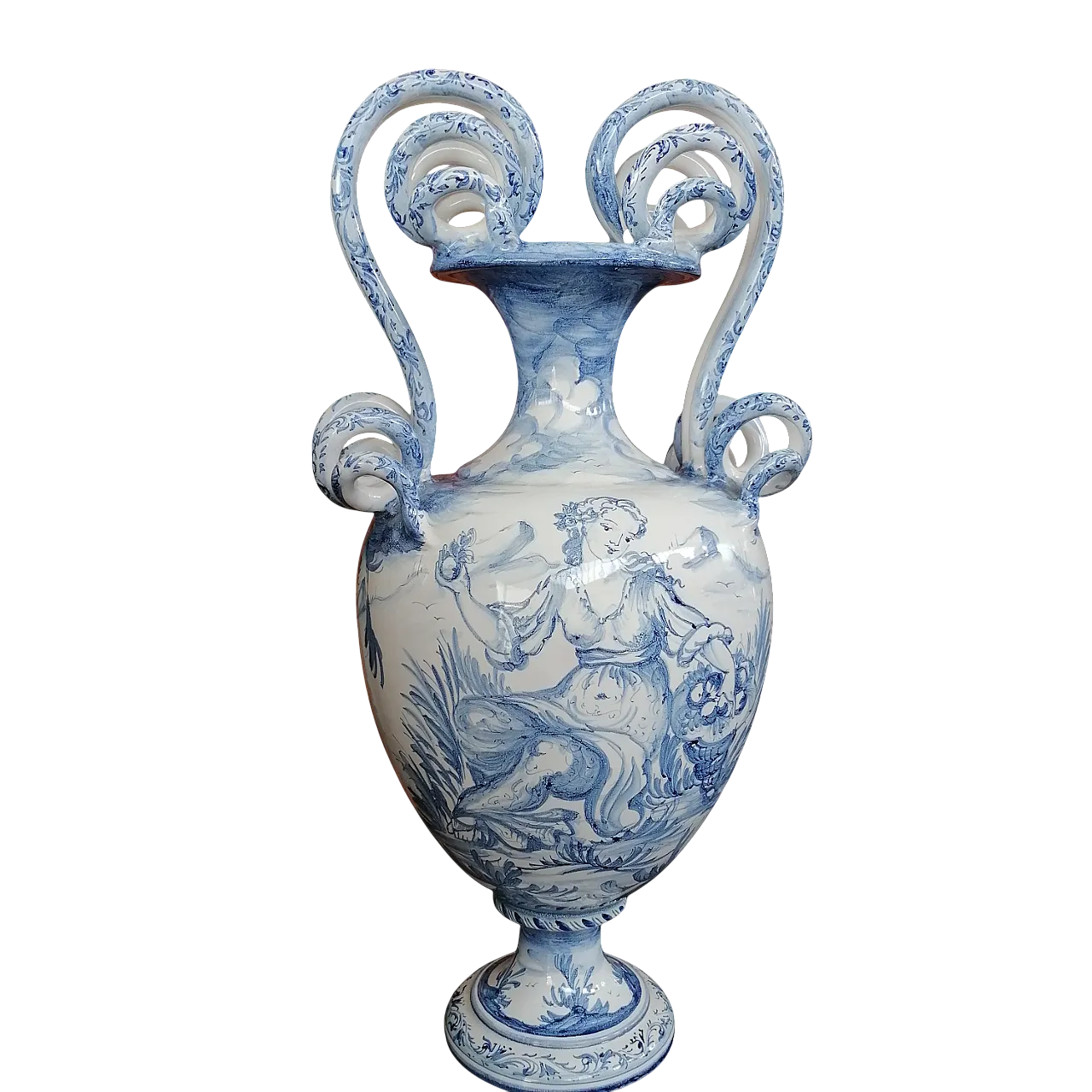 Vaso grande in ceramica dipinta a mano di Spotorno, anni '50 9