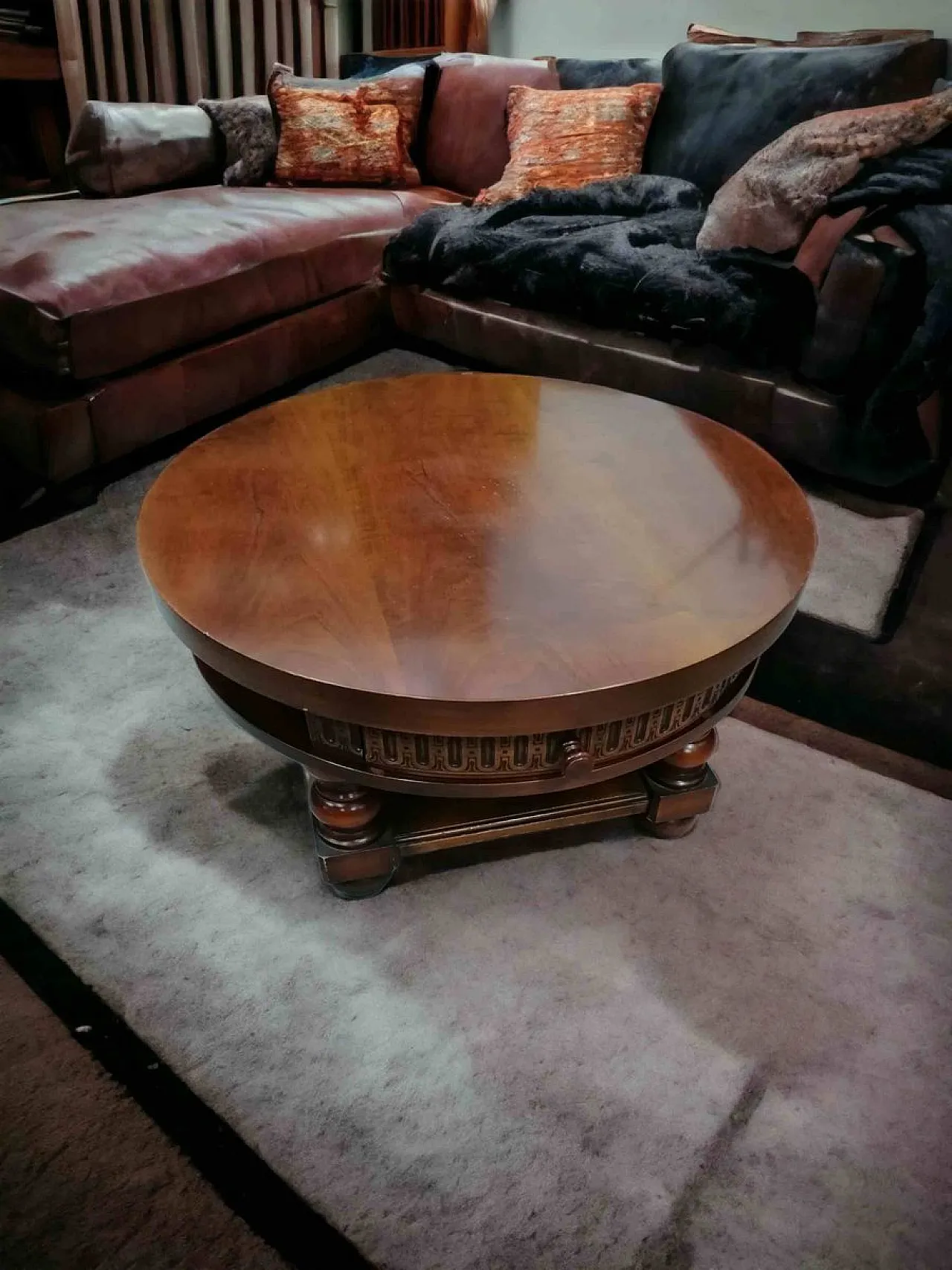 Walnut Coffee Table with Displacing Drawer 1