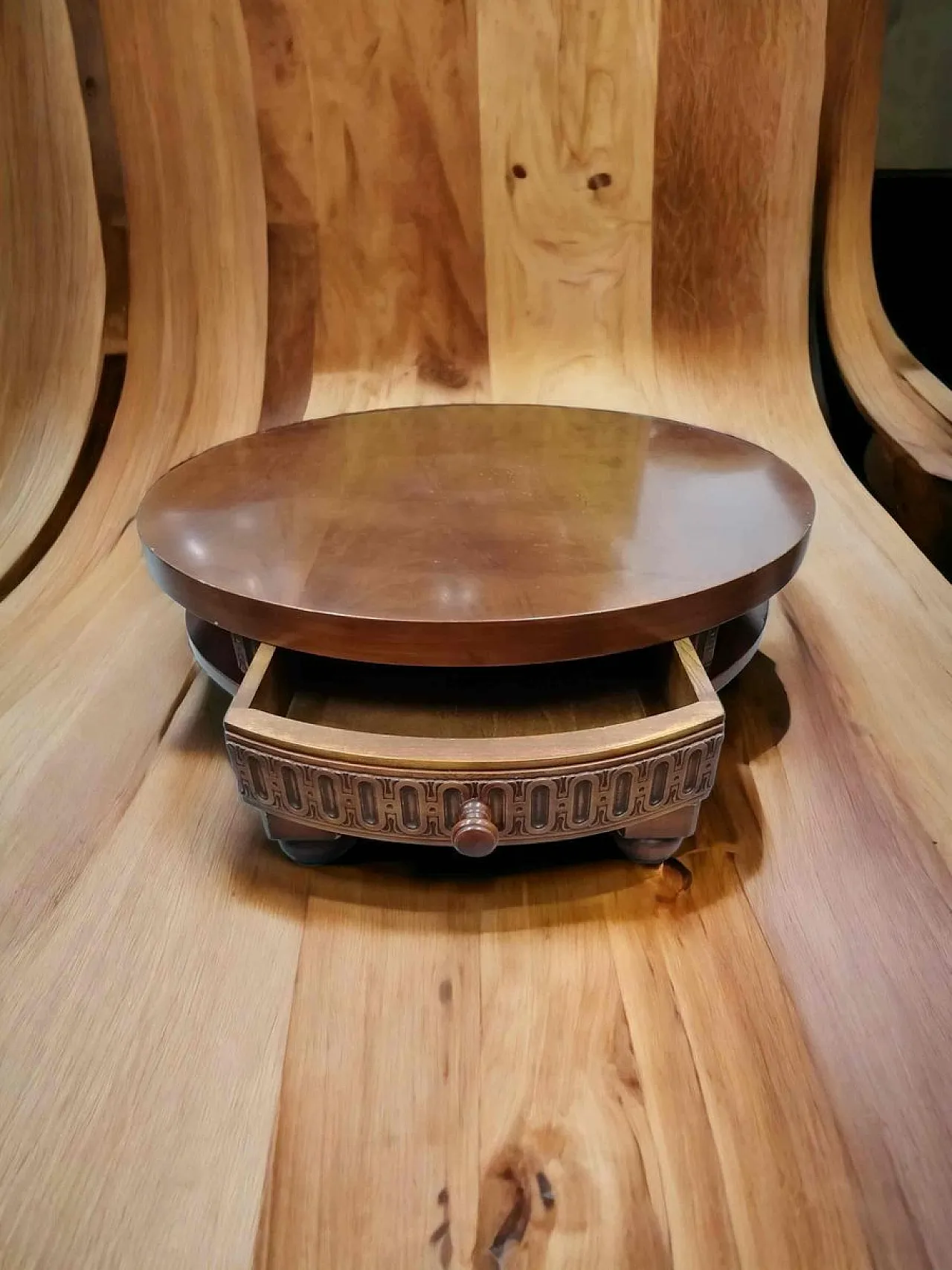 Walnut Coffee Table with Displacing Drawer 2