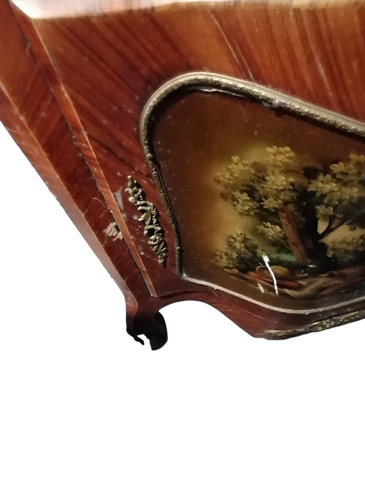 Small Chest of Drawers Inlaid with Bronzes and Bois De Rose Marble, 1890s 3