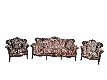 Divano e Poltrone in Stile Barocco Piemontese, anni '50
