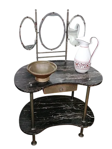 Toeletta Art Nouveau in marmo nero, fine '800