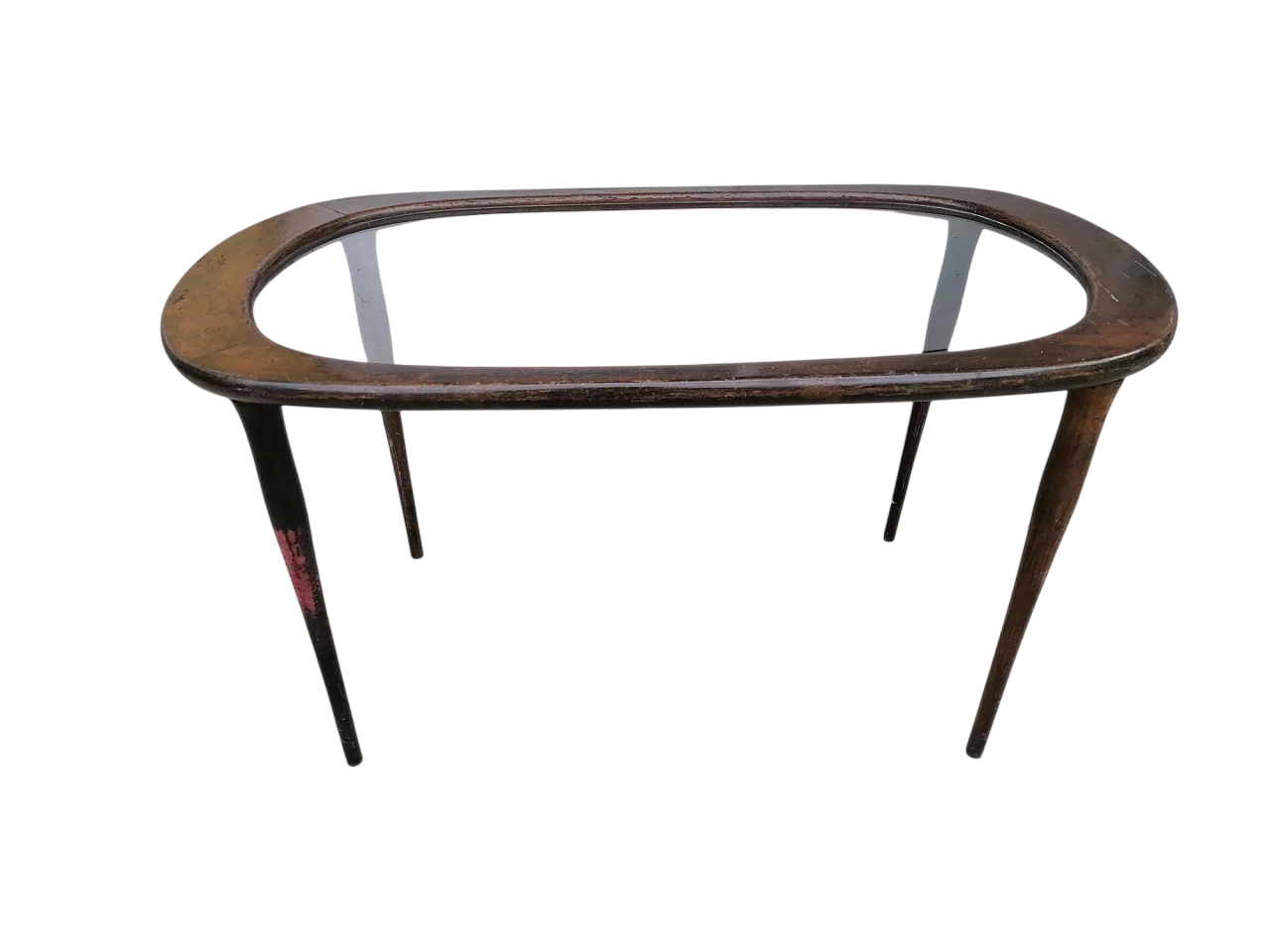 Tavolino da caffè ovale in legno di Ico Parisi, anni '50 5