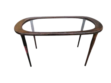 Tavolino da caffè ovale in legno di Ico Parisi, anni '50