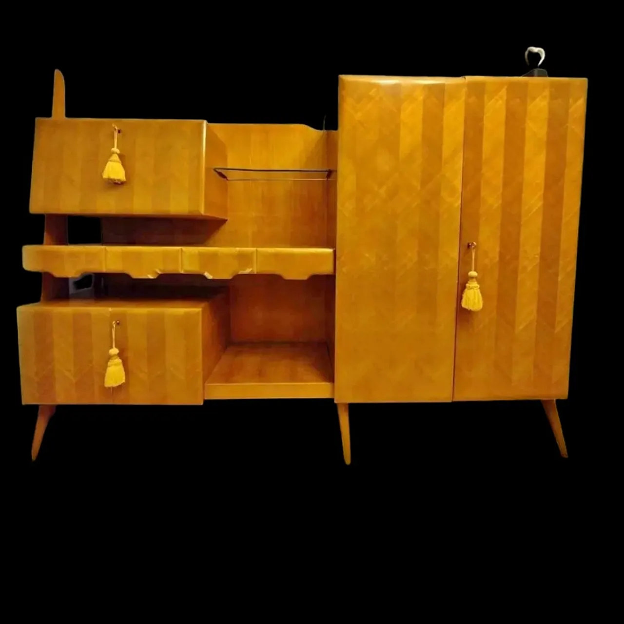 Sideboard with Veneered Doors and Drawers, 1950s 3