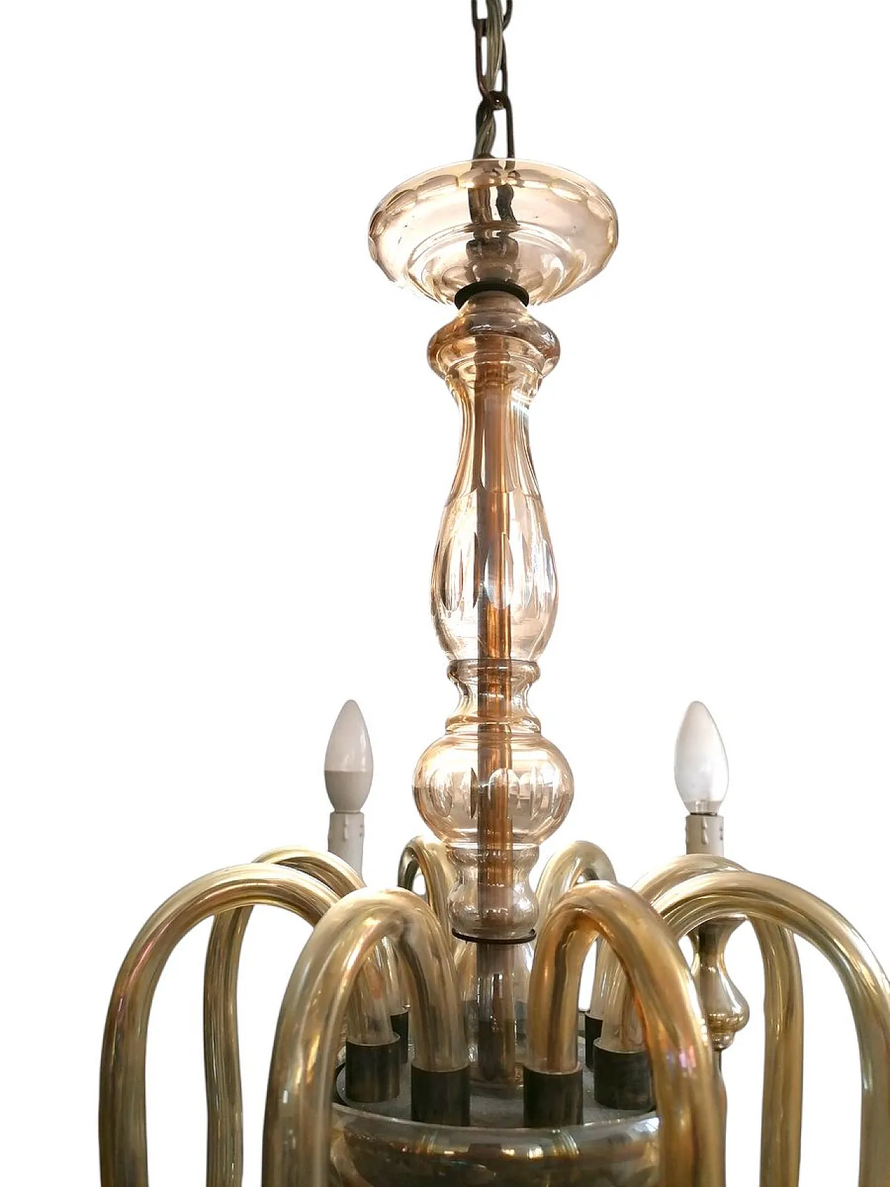 Eight-Light Murano Glass Chandelier, 1960s 4