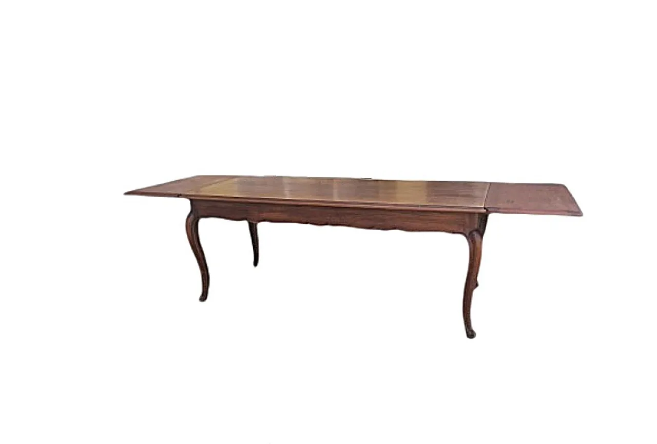 Tavolo allungabile in Stile Barocco Piemontese in Noce, primo '900 2