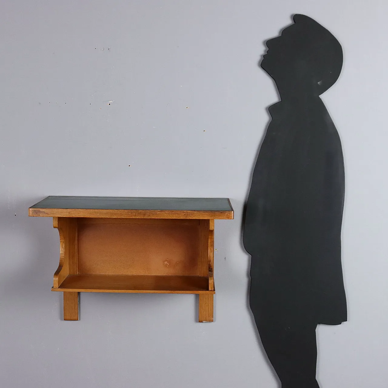 Scaffale impiallacciato in rovere e laminato, anni '50 2